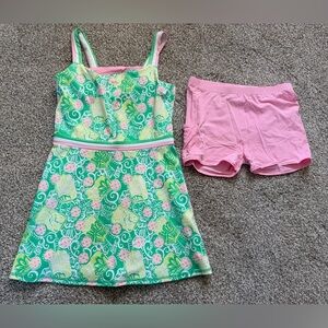 Lilly Pulitzer Luxletic Athletic Active Pickleball Dress & Shorts Set Sz Small